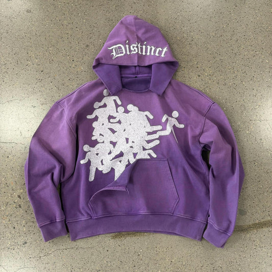 Mauve Distress Hoodie